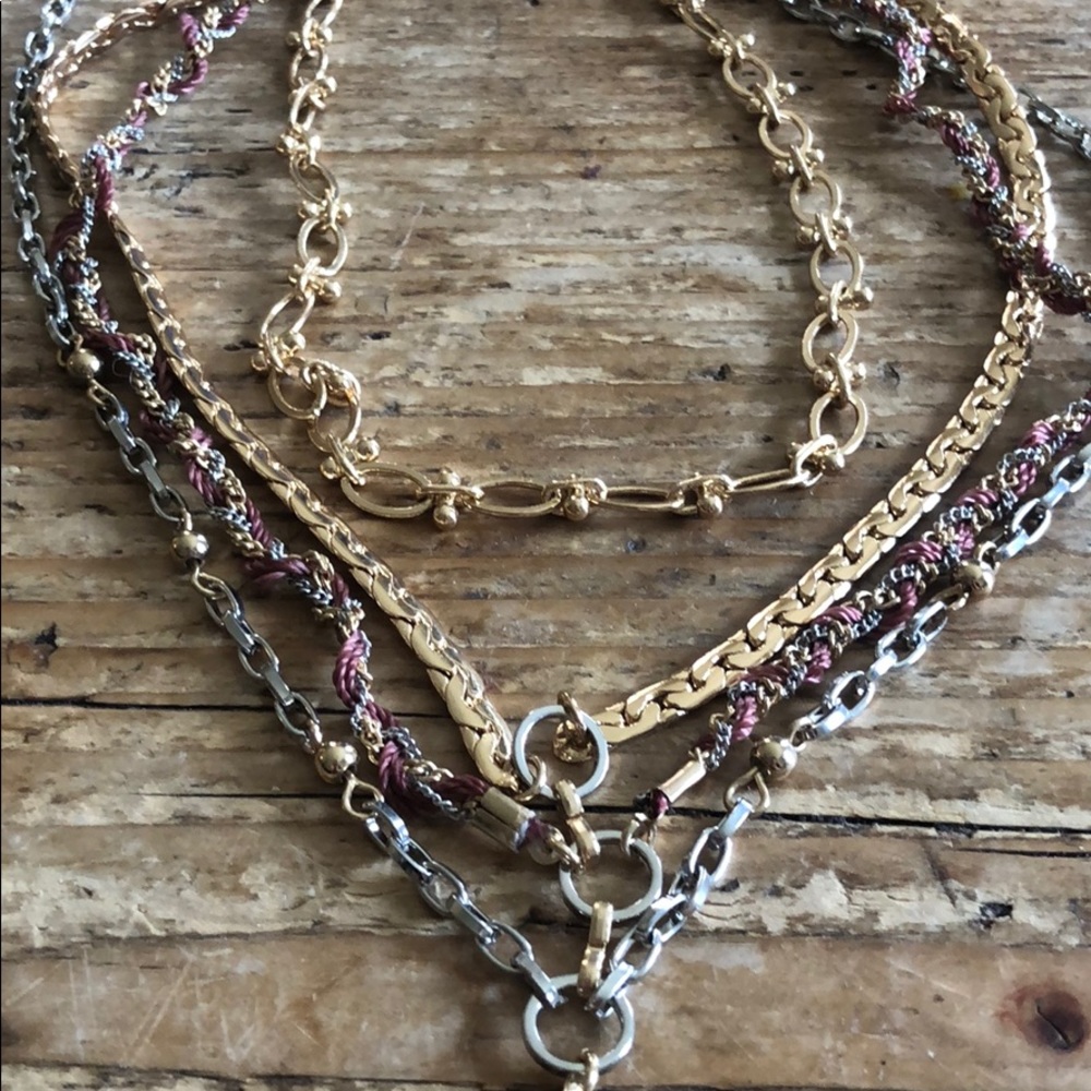 Free People Layered Chain Bolo necklace NWT - Picture 3 of 5